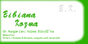 bibiana kozma business card